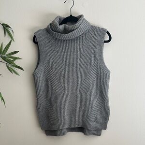 Madewell Merino Wool Charcoal Sleeveless Turtleneck Sweater